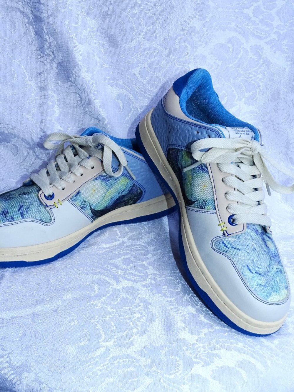 Galartsy Unisex Art Van Gogh Starry Night Canvas Leather Sneaker Shoes Size 39
